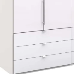 Wohnen Weißer Falttüren Kleiderschrank glasbeschichtet - Dolienca