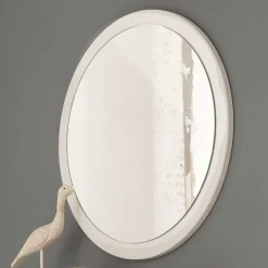 Wohnen Weißer Garderobenspiegel mit Holzrahmen - Axdonira