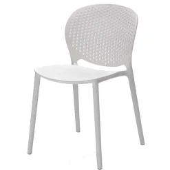 Weißer Gartenstuhl aus Kunststoff Fanovic stapelbar (4er Set)^Wohnen New