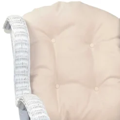 Wohnen Weißer Geflechtsessel & Fußhocker - Ipolas (zweiteilig)