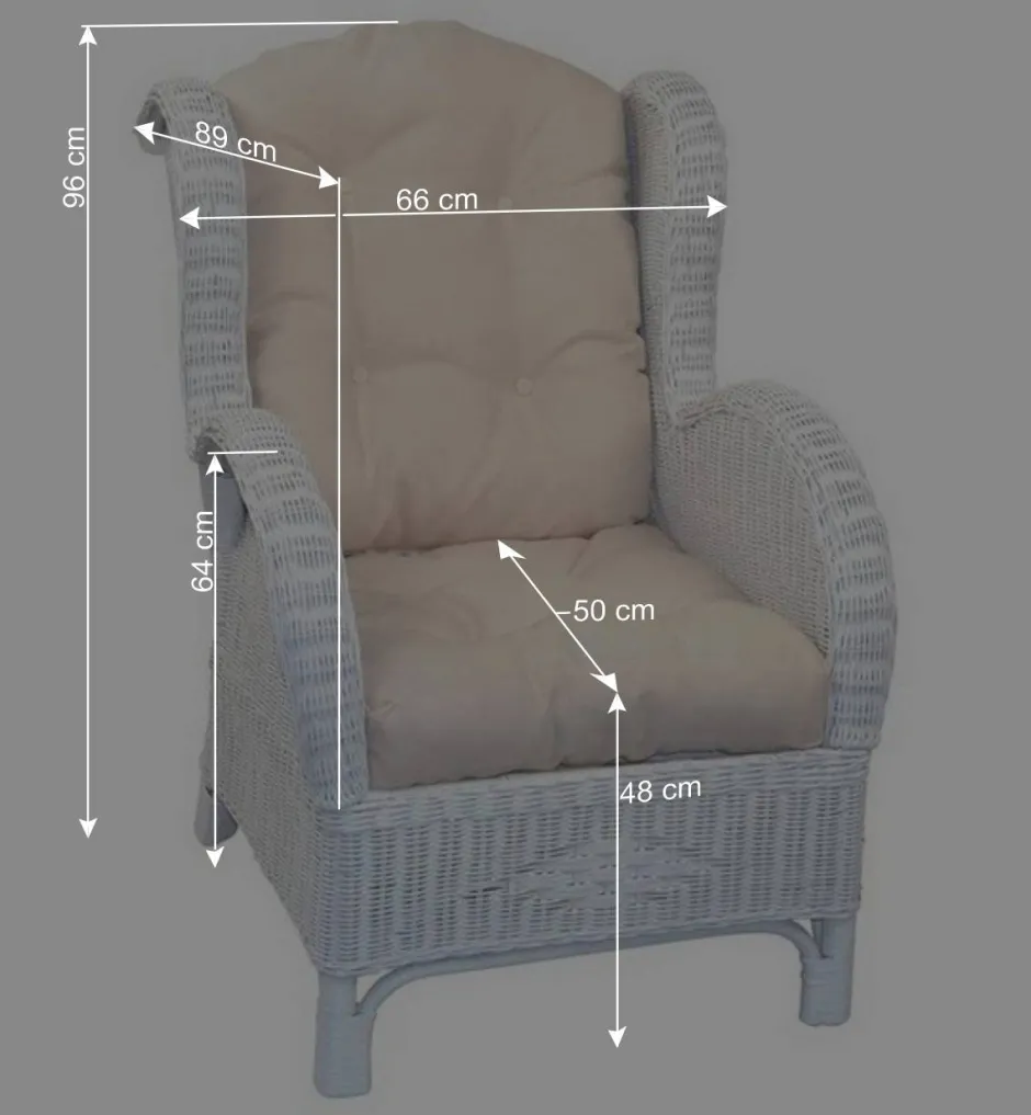 Wohnen Weißer Geflechtsessel & Fußhocker - Ipolas (zweiteilig)