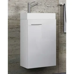 Wohnen Weißer Gästewaschtisch für Wandmontage - Vulcanos