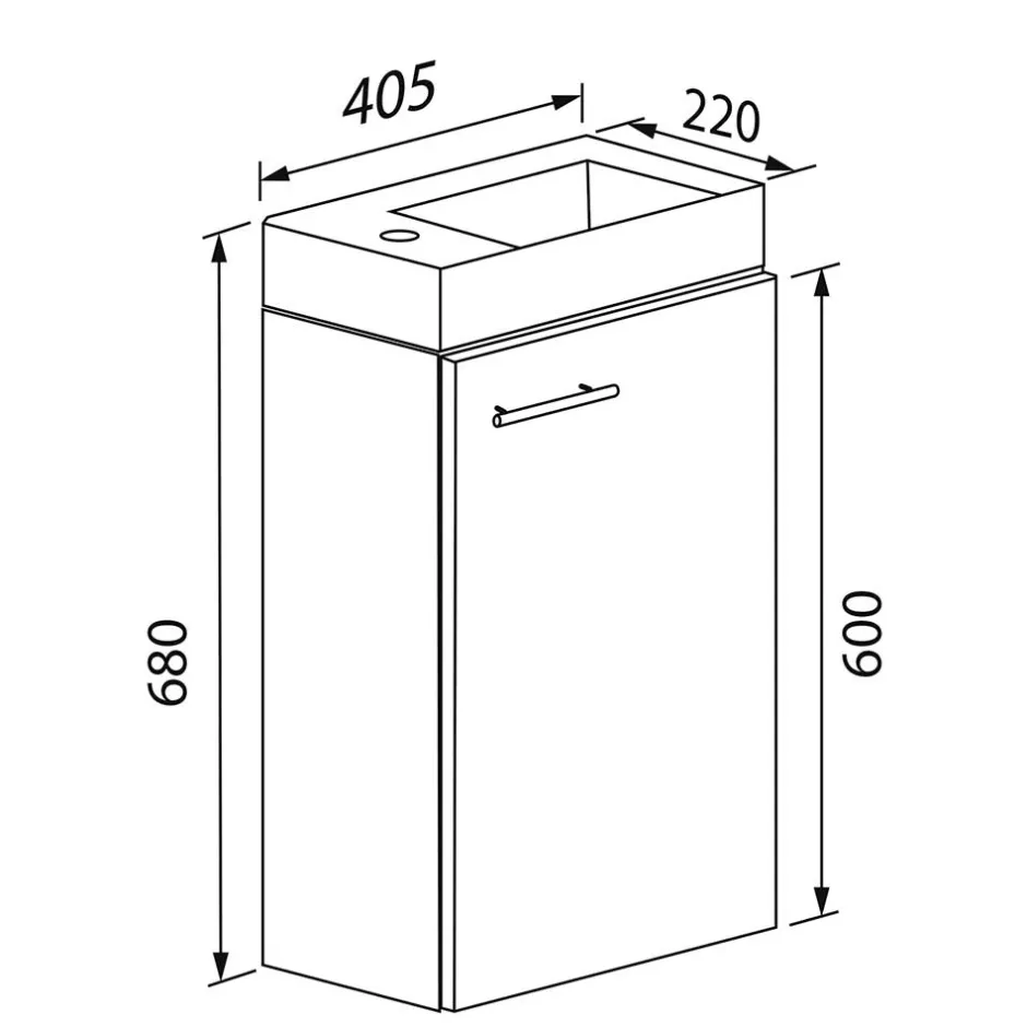 Wohnen Weißer Gästewaschtisch für Wandmontage - Vulcanos