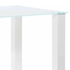 Weißer Hochglanz Tisch mit Glasplatte - Richard^Wohnen
