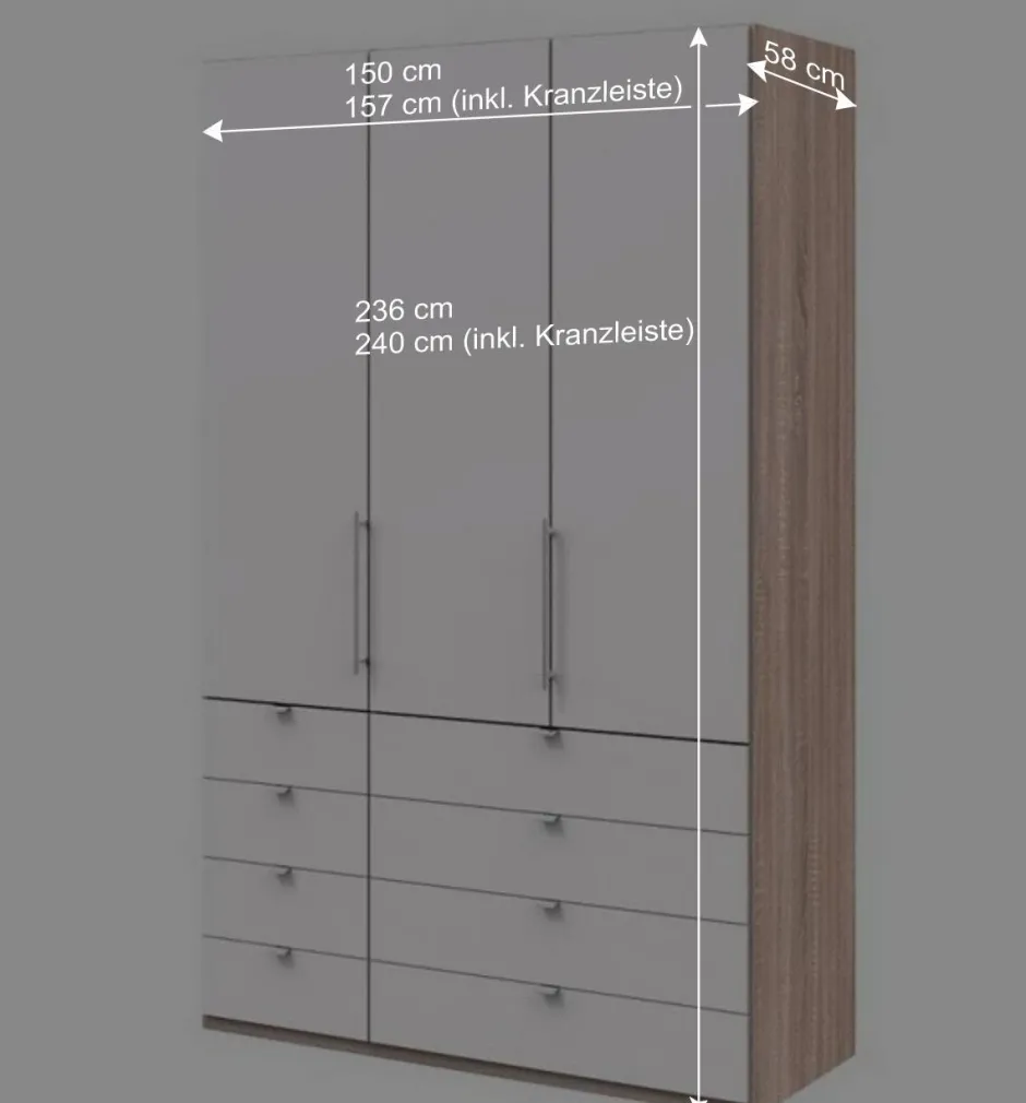 Wohnen Weißer Kleiderschrank Made in Germany - Vaclyn