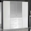 Weißer Kleiderschrank mit Spiegel - 179x199x58 cm - Venture^Wohnen Best