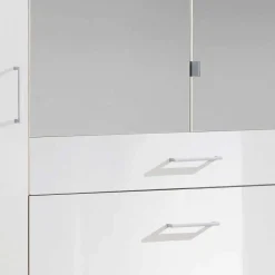 Weißer Kleiderschrank mit Spiegel - 179x199x58 cm - Venture^Wohnen Best