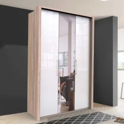 Weißer Kleiderschrank mit Spiegel mittig - Bosays^Wohnen Online