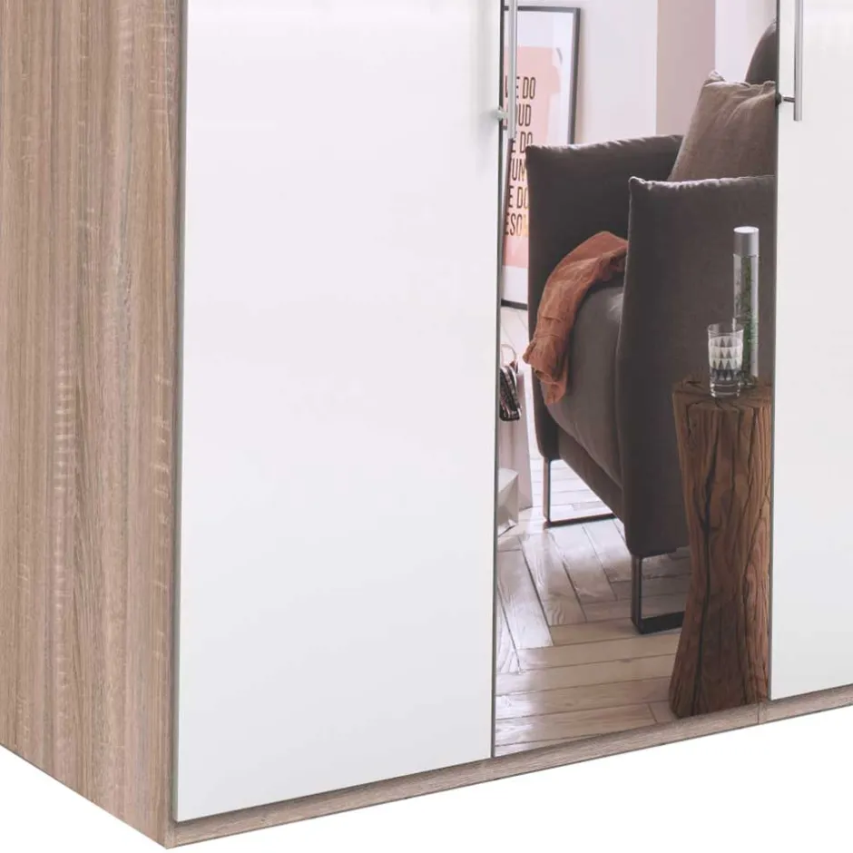 Weißer Kleiderschrank mit Spiegel mittig - Bosays^Wohnen Online