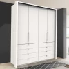 Wohnen Weißer Kombi-Kleiderschrank mit acht Schubladen - Donpiave