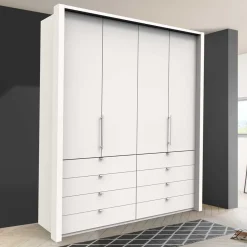 Wohnen Weißer Kombi-Kleiderschrank mit acht Schubladen - Donpiave