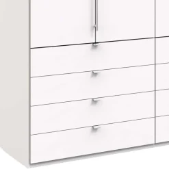 Wohnen Weißer Kombi-Kleiderschrank mit acht Schubladen - Donpiave