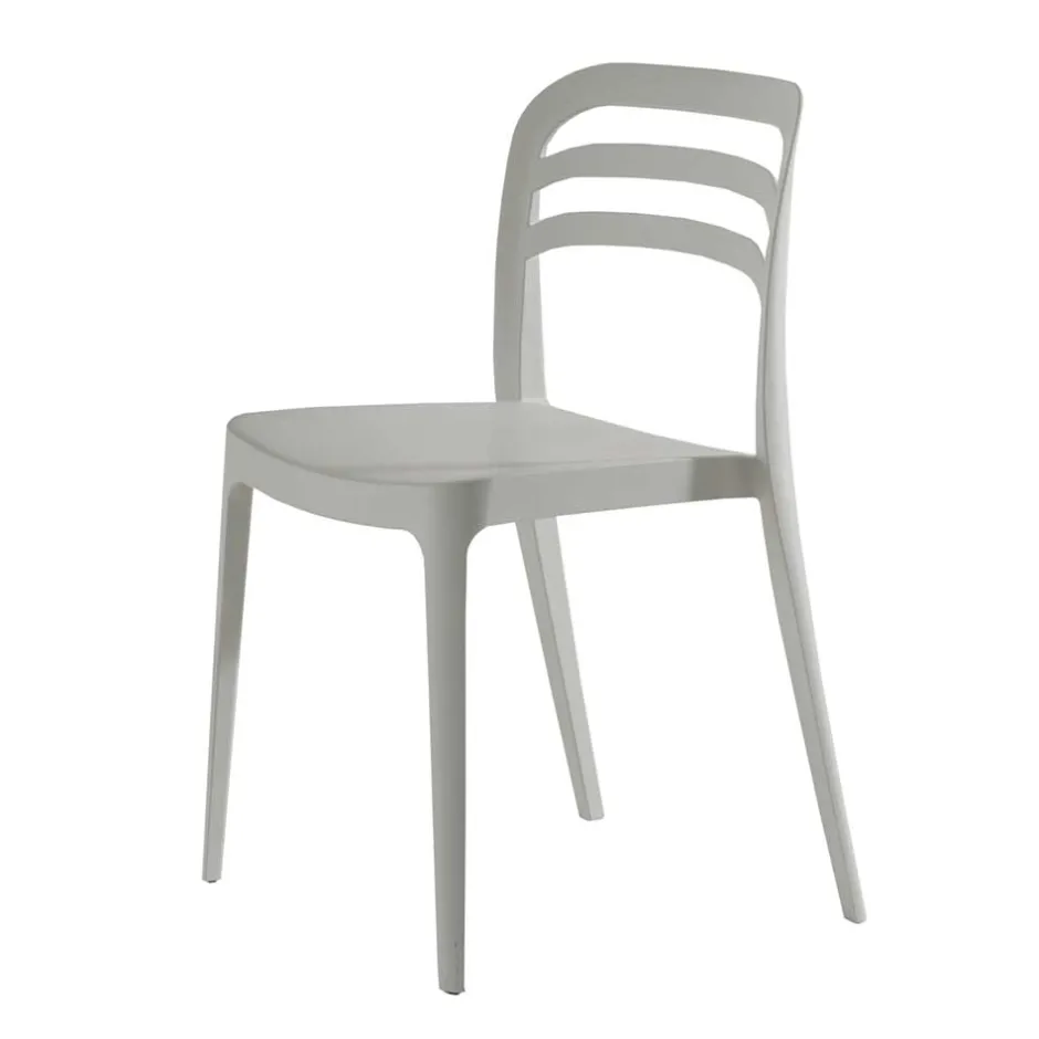 Weißer Kunststoffstuhl für Drinnen & Draußen - Mariana (4er Set)^Wohnen Hot