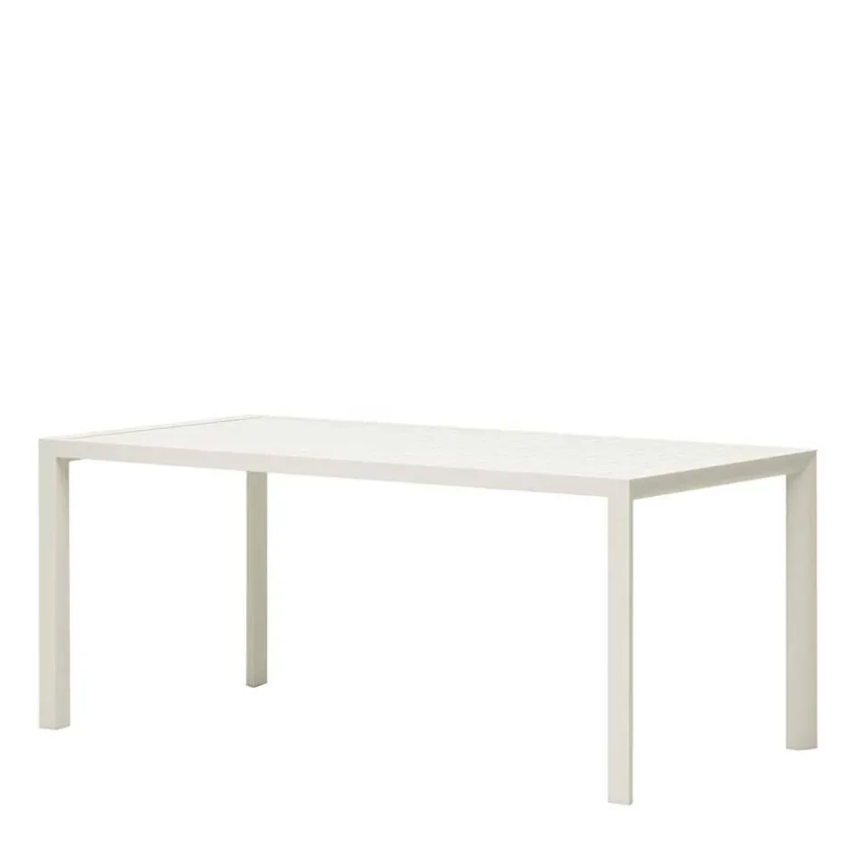 Weißer Metall-Gartentisch aus Aluminium - Kosmyna^Wohnen Discount