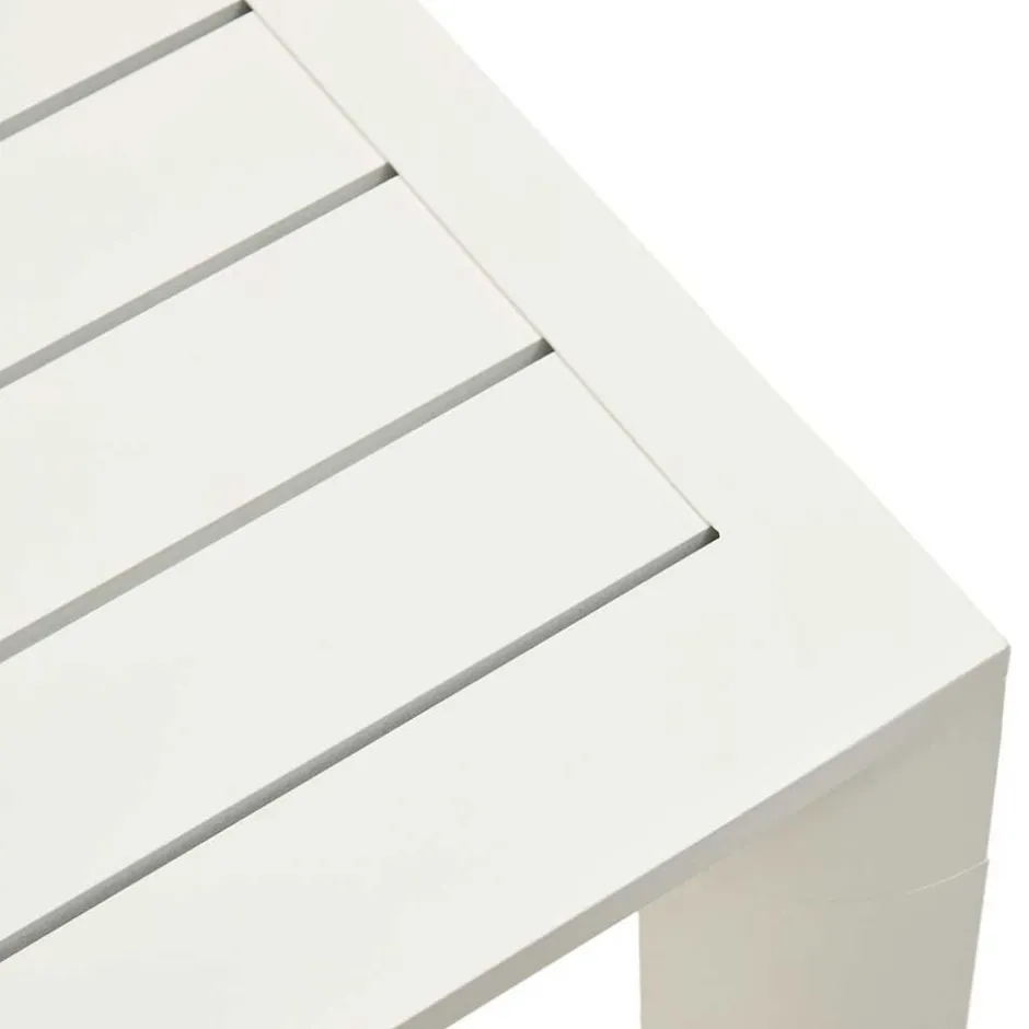 Weißer Metall-Gartentisch aus Aluminium - Kosmyna^Wohnen Discount