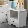 Wohnen Weißer Nachttisch mit großem Fach - Velriva