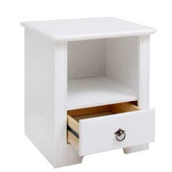 Wohnen Weißer Nachttisch mit großem Fach - Velriva