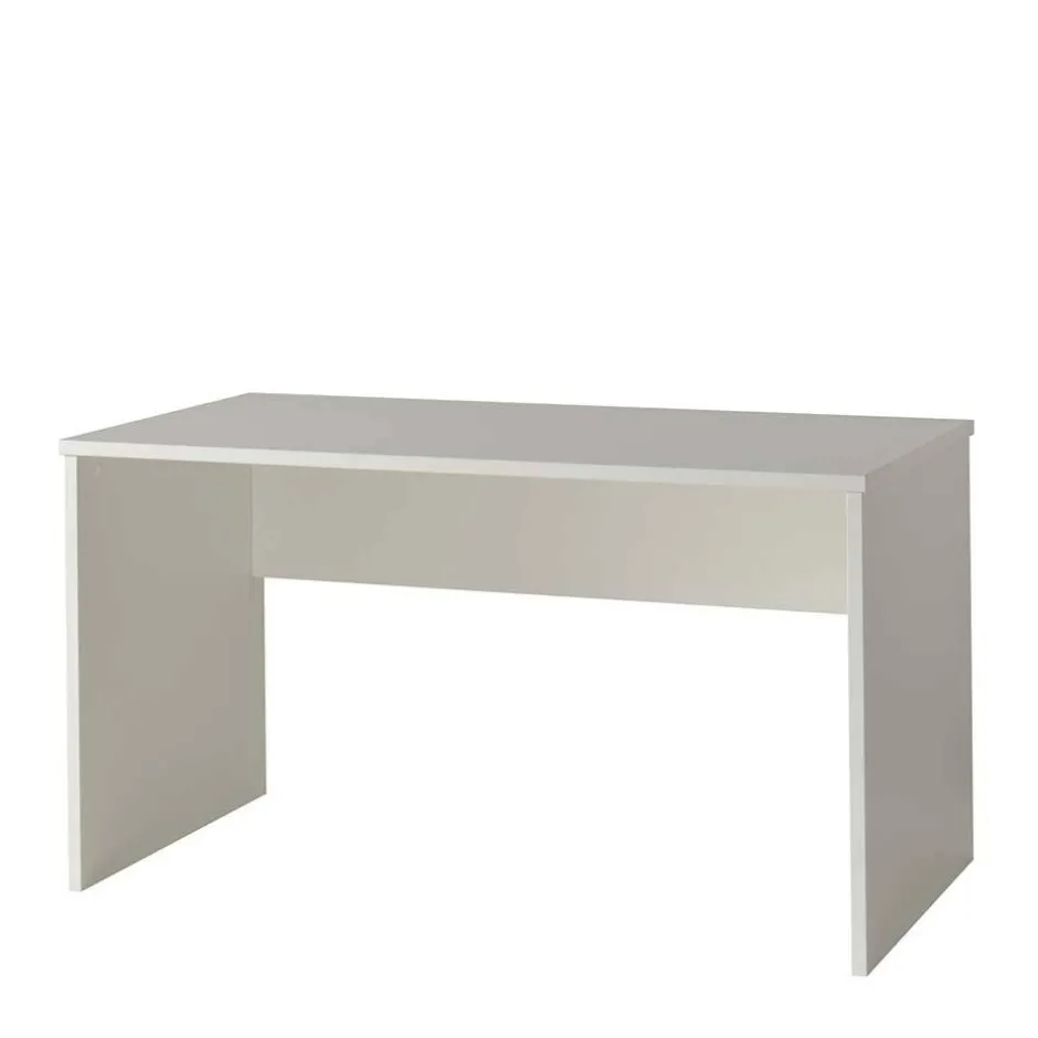 Wohnen Weißer PC Schreibtisch mit Knieraum Blende - Eldrus
