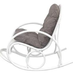 Weißer Schaukelstuhl aus Rattangeflecht - Vilatata^Wohnen Online