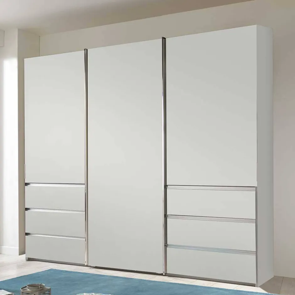 Wohnen Weißer Schiebetürenschrank 3-türig - Fachet
