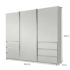 Wohnen Weißer Schiebetürenschrank 3-türig - Fachet