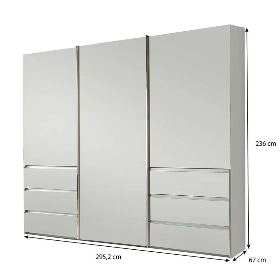 Wohnen Weißer Schiebetürenschrank 3-türig - Fachet