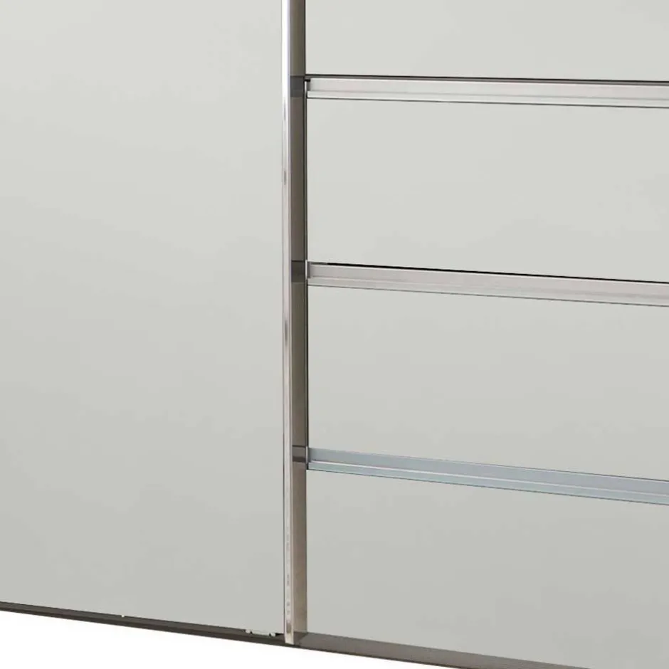 Wohnen Weißer Schiebetürenschrank 3-türig - Fachet