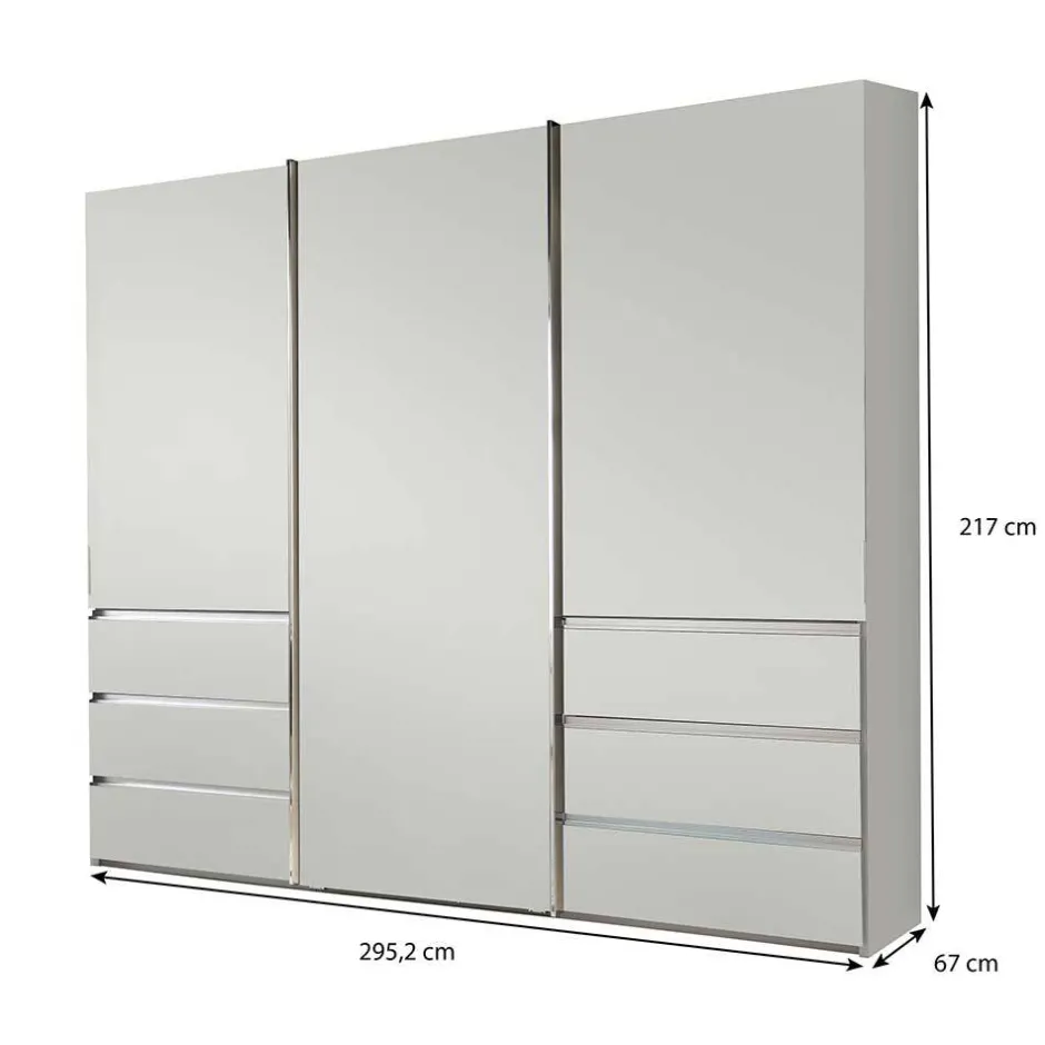 Wohnen Weißer Schiebetürenschrank 3-türig - Fachet