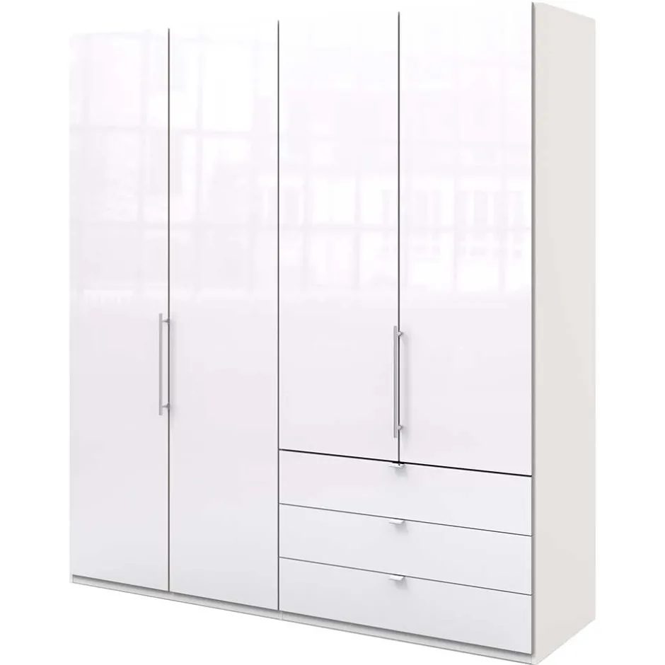 Wohnen Weißer Schlafzimmerschrank mit zwei Falttüren - Dolienca