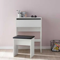 Weißer Schminktisch & Hocker - Toprino (zweiteilig)^Wohnen Online