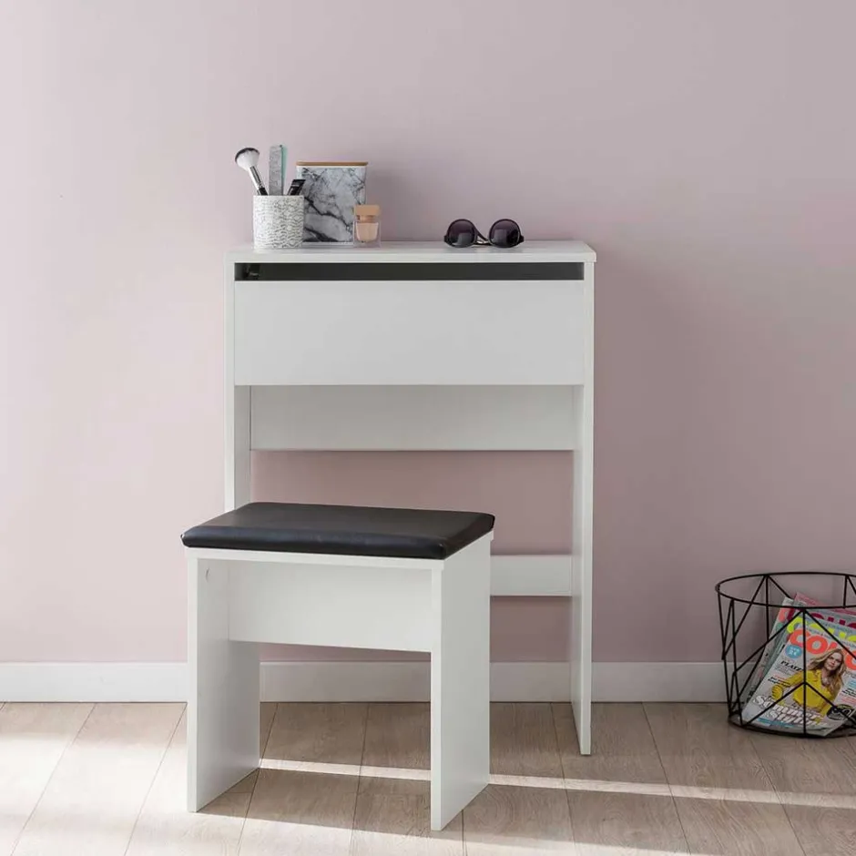 Weißer Schminktisch & Hocker - Toprino (zweiteilig)^Wohnen Online