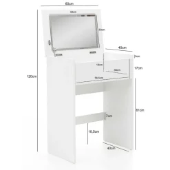 Weißer Schminktisch & Hocker - Toprino (zweiteilig)^Wohnen Online