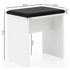 Weißer Schminktisch & Hocker - Toprino (zweiteilig)^Wohnen Online