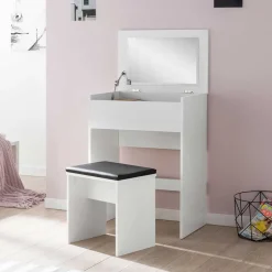 Weißer Schminktisch & Hocker - Toprino (zweiteilig)^Wohnen Online