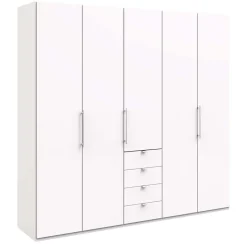 Weißer Schrank für Kleidung mit Falttüren - Donpiave^Wohnen Clearance