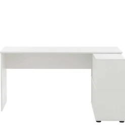 Wohnen Weißer Schreibtisch mit seitlichem Regal - Obtin