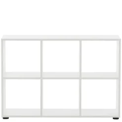 Wohnen Weißer Schreibtisch mit seitlichem Regal - Obtin