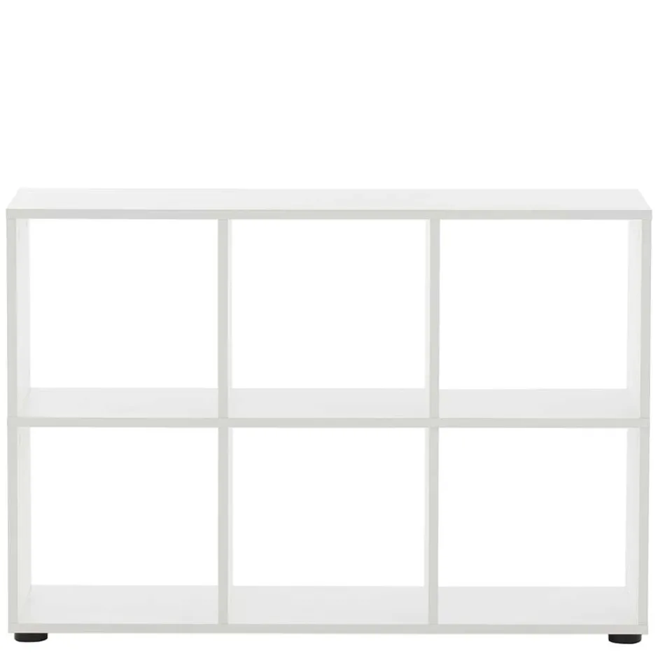 Wohnen Weißer Schreibtisch mit seitlichem Regal - Obtin