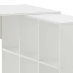 Wohnen Weißer Schreibtisch mit seitlichem Regal - Obtin