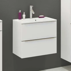 Weißer Schubladen-Waschplatz für die Wand - Livendas^Wohnen Outlet