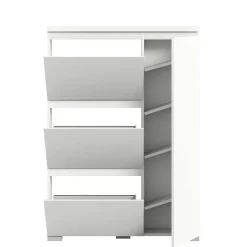 Weißer Schuhklappen-Schrank mit drei Klappen - Dany^Wohnen Outlet
