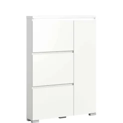 Weißer Schuhklappen-Schrank mit drei Klappen - Dany^Wohnen Outlet