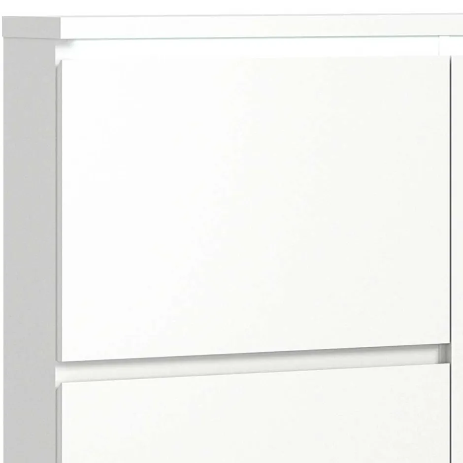 Weißer Schuhklappen-Schrank mit drei Klappen - Dany^Wohnen Outlet