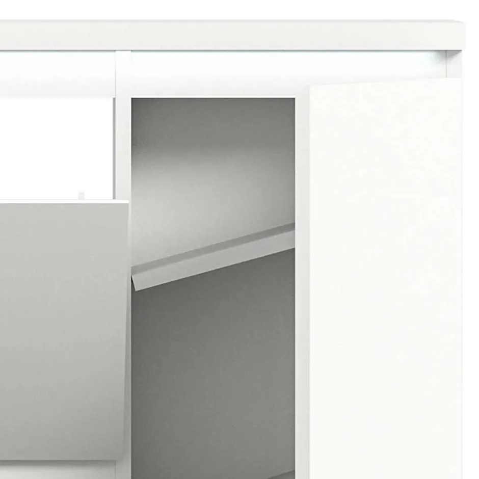 Weißer Schuhklappen-Schrank mit drei Klappen - Dany^Wohnen Outlet