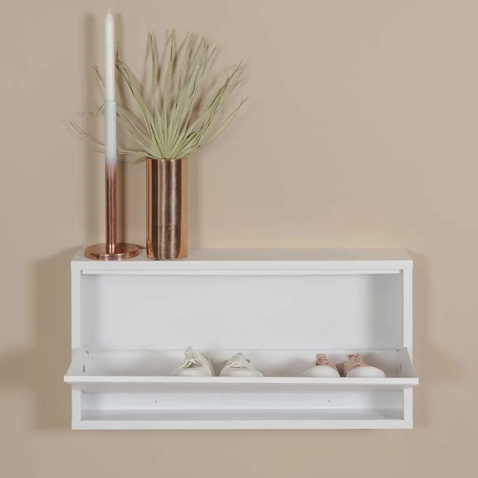 Wohnen Weißer Schuhschrank für die Wandmontage - Vitalrov