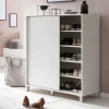 Weißer Schuhschrank mit praktischen Schiebetüren - Hank^Wohnen Online