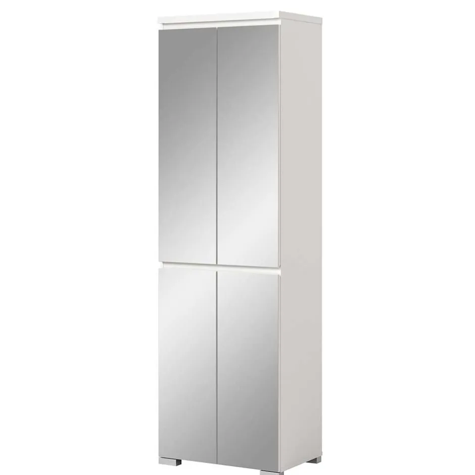 Weißer Schuhschrank mit vier Spiegeltüren - Dany^Wohnen Online