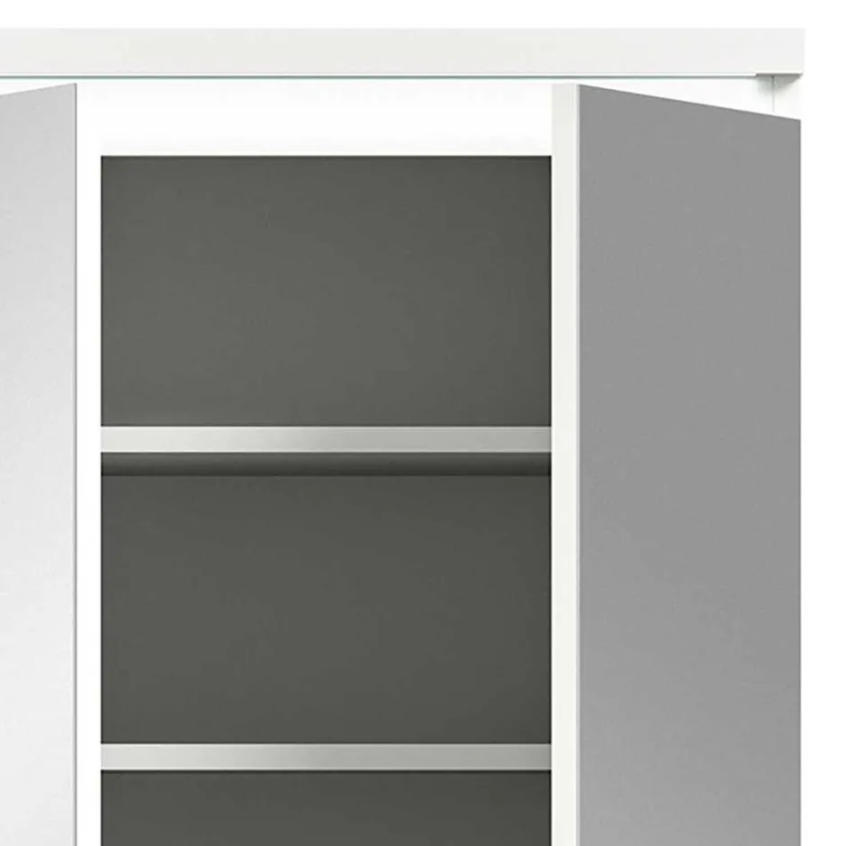 Weißer Schuhschrank mit vier Spiegeltüren - Dany^Wohnen Online