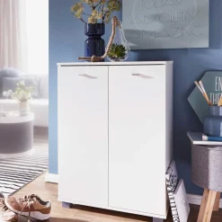 Wohnen Weißer Schuhschrank 60x90x35 cm - Avelinos