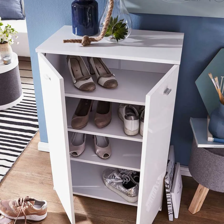 Wohnen Weißer Schuhschrank 60x90x35 cm - Avelinos